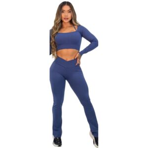 Set licra azul de frente